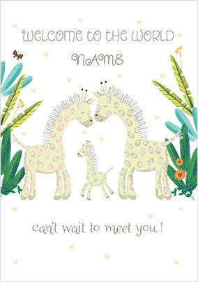 Can't Wait To Meet  Giraffe You New Baby Card
