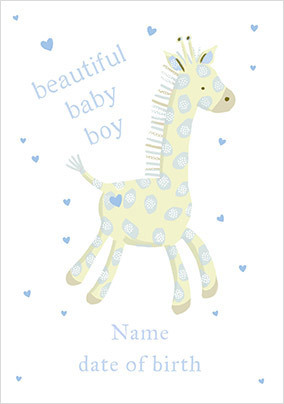 Beautiful Baby Boy Personalised Card
