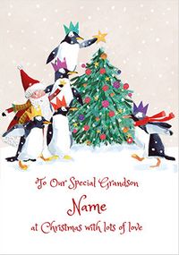Grandson Personalised Christmas Tree Card