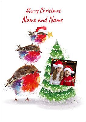 Robins Photo Christmas Card