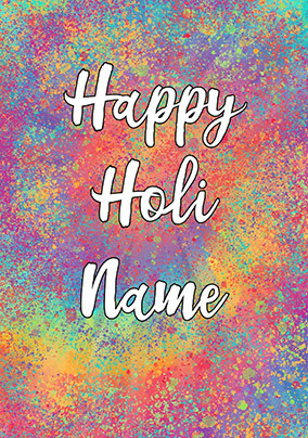 Colourful Happy Holi Personalised Card