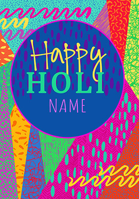 Happy Holi Colourful Personalised Card