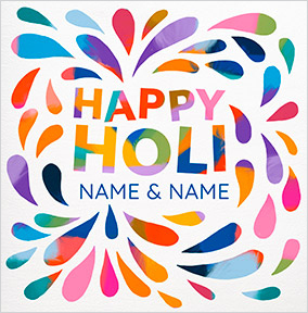 Happy Holi Personalised Square Card