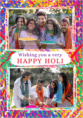 Wishing You a Very Happy Holi 2 Photo Card