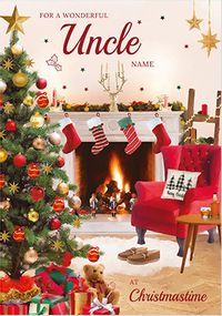 Uncle Christmas Scene Personalised Card