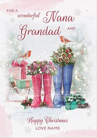 Tap to view Nana & Grandad Traditional Personalised Christmas Card