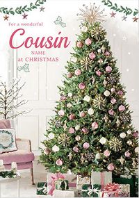 Cousin Christmas Tree Personalised Card