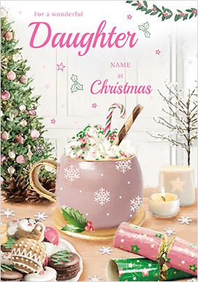 Daughter Cocoa Personalised Christmas Card