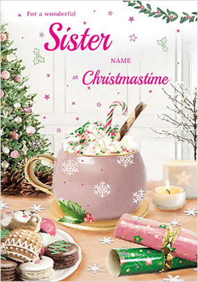 Sister Cocoa Personalised Christmas Card