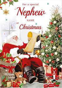 Nephew Santa Personalised Christmas Card