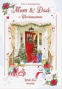 Tap to view Mum & Dad Scenic Personalised Christmas Card