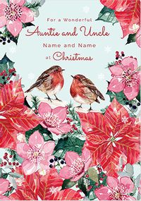 Auntie & Uncle Robins Personalised Christmas Card