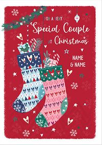 Tap to view Special Couple Stockings Personalised Christmas Card
