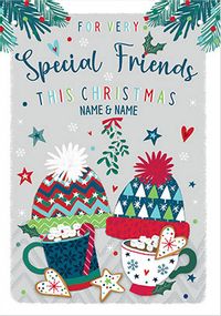 Special Friends Cocoa Personalised Christmas Card