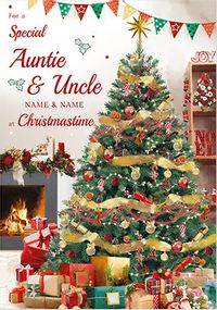 Auntie & Uncle Christmas Tree Personalised Card