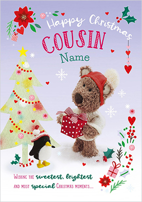 Barley Bear Cousin Christmas Card