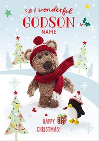 Barley Bear Godson Christmas Card