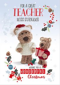 Barley Bear Teacher Christmas Card