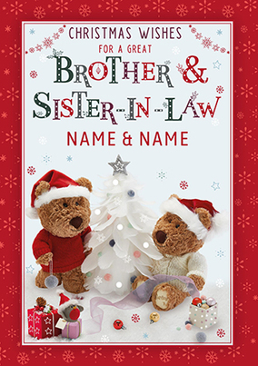 Barley Bear Brother and Sister-in-Law Christmas Card