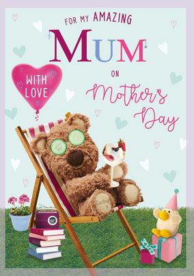Barley Bear - Relax Mum Personalised Mother's Day Card