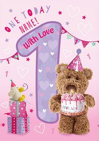 Barley Bear - Personalised One Today Birthday Card