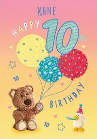 Tap to view Barley Bear - Personalised Ten Today Birthday Card