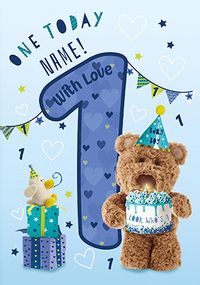 Barley Bear - One Today Personalised Birthday Card