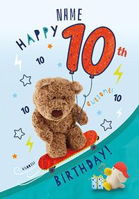 Barley Bear - Ten Today Personalised Birthday Card