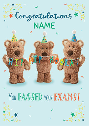 Barley Bear - Congrats Exam Personalised Card