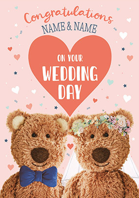 Barley Bear Wedding Day Card