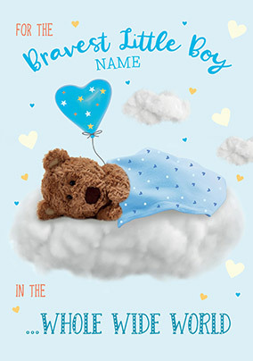 Barley Bear - Bravest Boy Personalised Get Well Card