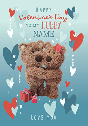 Barley Bear Personalised Husband Valentine Card