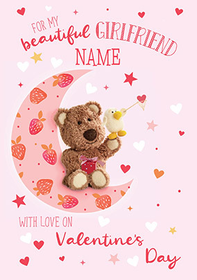 Barley Bear Personalised Girlfriend Valentine Card