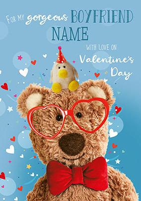 Barley Bear Personalised Boyfriend Valentine Card