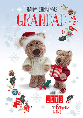 Barley Bear - Grandad Personalised Christmas Card