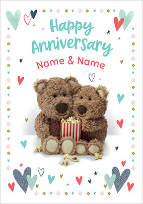 Barley Bear - Happy Anniversary Personalised Card