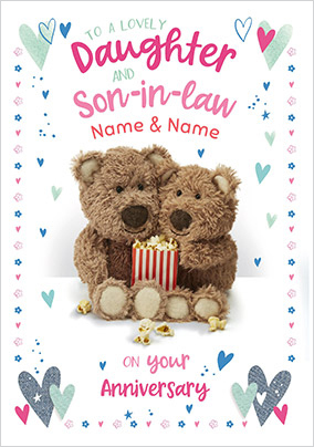 Barley Bear - Daughter & Son in Law Anniversary Personalised Card