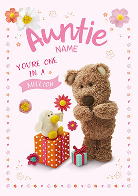 Barley Bear - Auntie Birthday Personalised Card