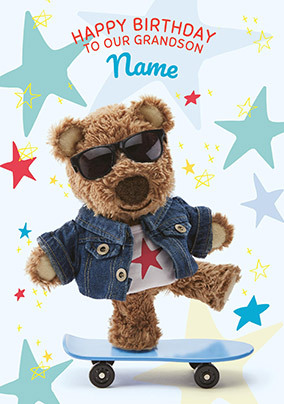 Barley Bear - Grandson Birthday Personalised Card