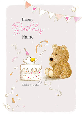 Barley Bear - Make a Wish Personalised Birthday Card