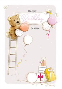 Barley Bear - Barley and Balloons Personalised Birthday Card