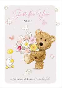 Barley Bear - Just for You Personalised Birthday Card