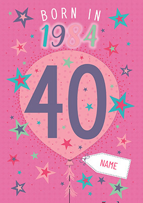 Born in 1984 Birthday Card for her