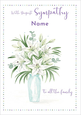 From The Family Personalised Sympathy Card
