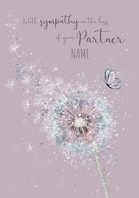 Loss Of Partner Personalised Sympathy Card