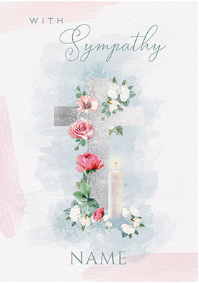 Cross Personalised Sympathy Card