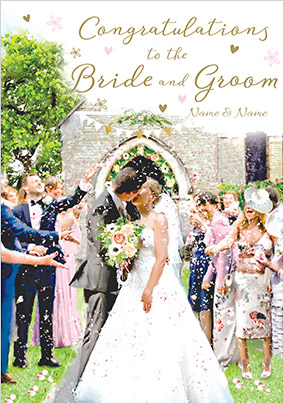 Congratulations Bride and Groom Personalised Wedding Card