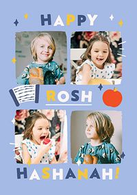 Tap to view Happy Rosh Hashanah 4 Photo Jewish New Year Card