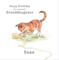 Cat Granddaughter Personalised Birthday Card