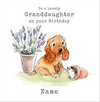 Dog Granddaughter Personalised Birthday Card